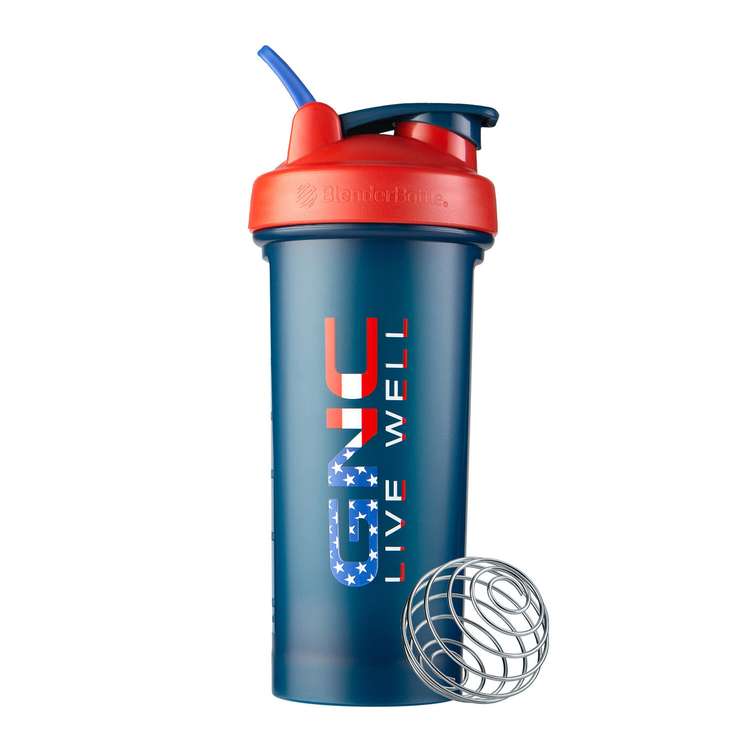 GNC BlenderBottle Red White and Blue Shaker Cup